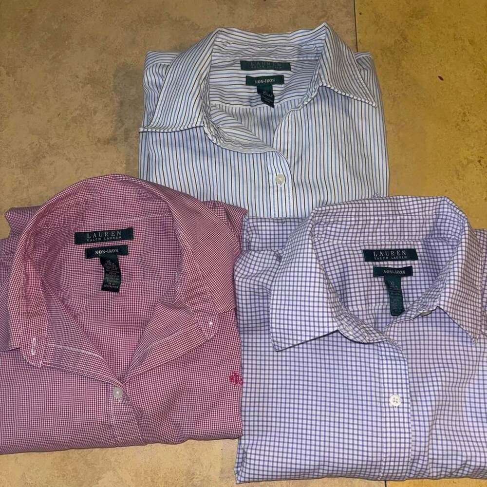 Lauren Ralph Lauren Button Up Shirt Size XL Lot of 3 Long Sleeve